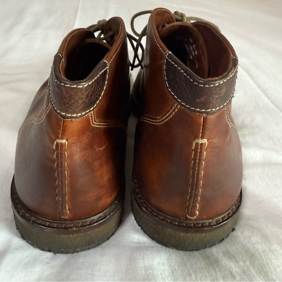 JOHNSTON & MURPHY Brown Leather Chukka Boots Sheepskin Gum Soles 10.5 Cushioned - Picture 4 of 9